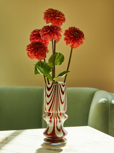 Antique and Vintage - Mid-Century Marbled Glass Vase -  - ABASK