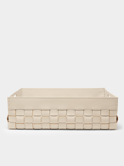 Riviere - Barcelona Water-Resistant Leather Large Towel Basket - Cream - ABASK - 