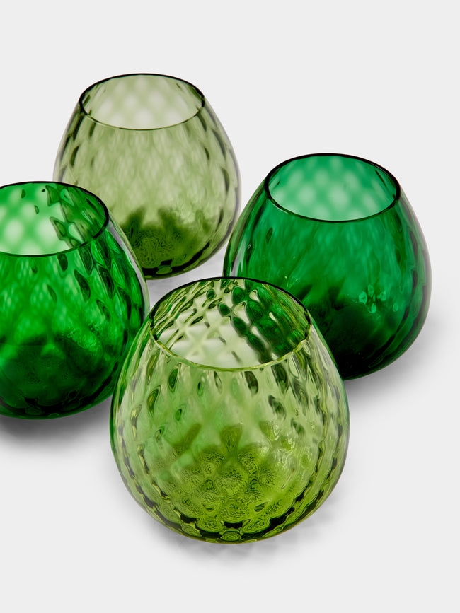 NasonMoretti - Macrame Tealight Holders (Set of 4) - Green - ABASK