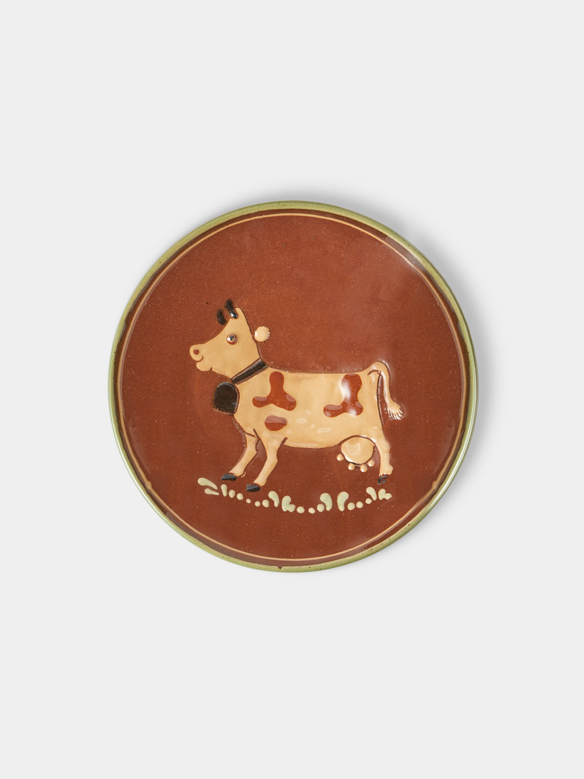 Poterie d’Évires - Animals Hand-Painted Ceramic Plates – 5.5in/14cm (Set of 4) - Light Brown - ABASK