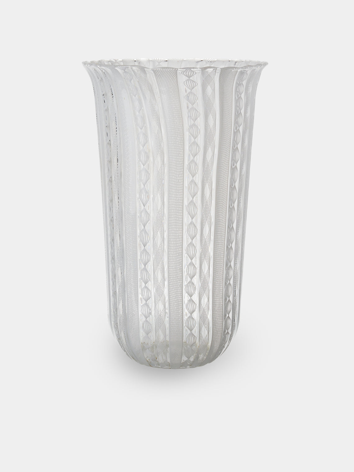 Antique and Vintage - 1960s Barovier & Toso Murano Glass Vase (10in/26cm) - White - ABASK - 