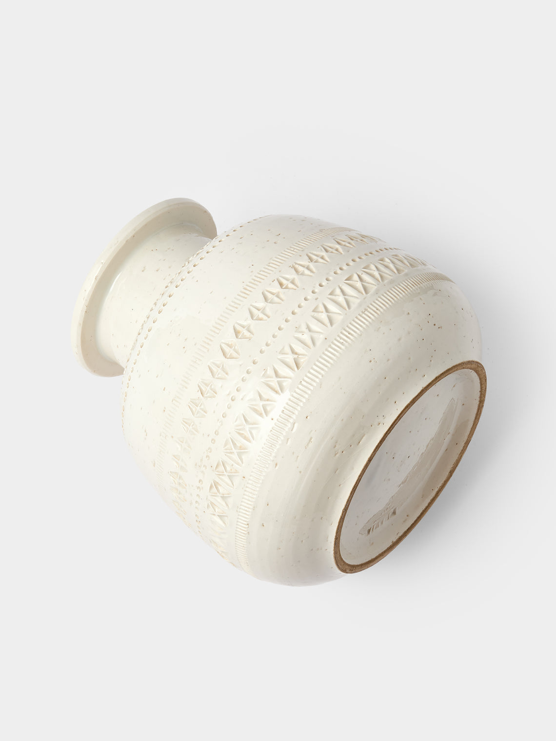 Antique and Vintage - 1970s Bitossi Ceramiche Pier 1 Ceramic Vase (8in/21cm) - White - ABASK