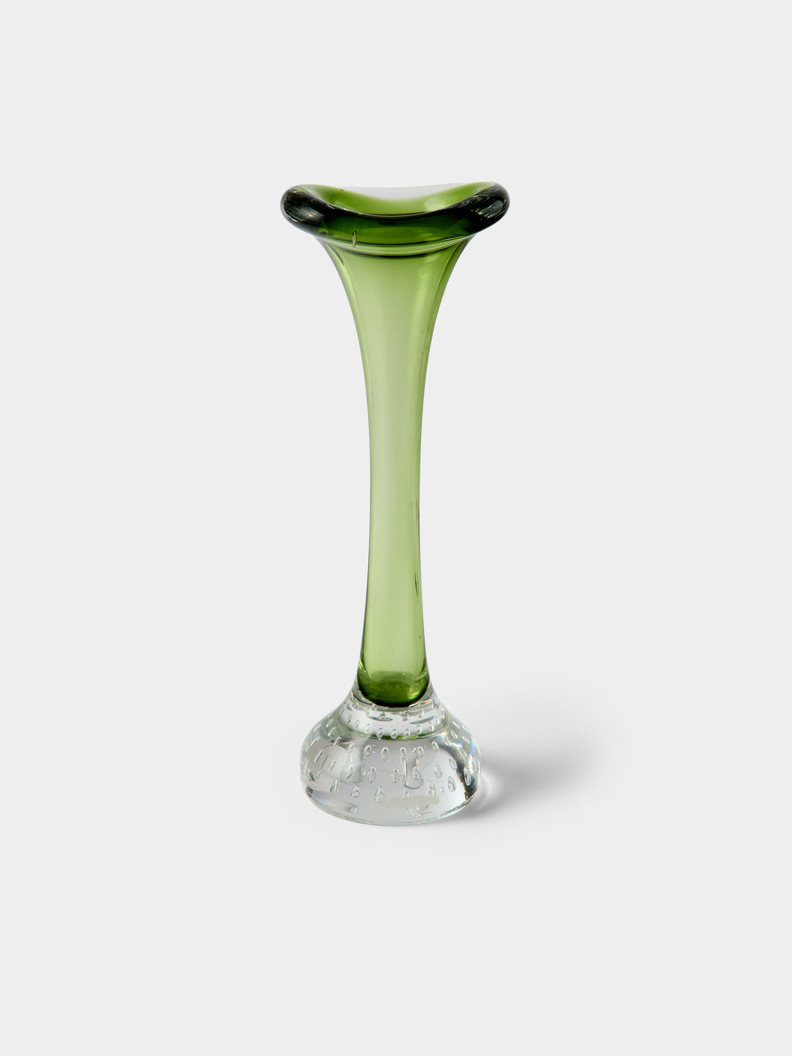 Antique and Vintage - Mid-Century Crystal Bud Vases (Set of 3) - Green - ABASK