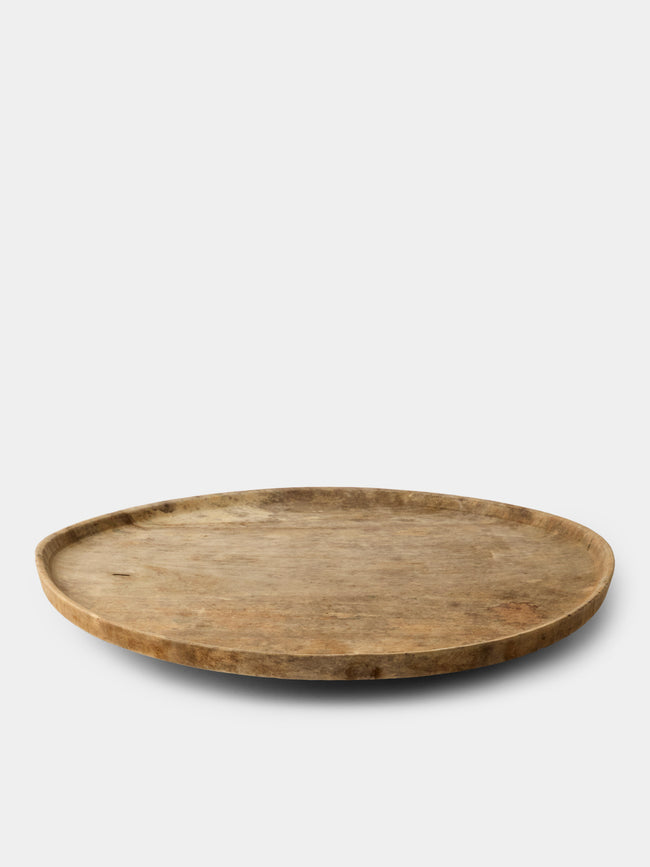 Iida Woodturning - Hand-Turned Earth-Finish Dogwood Tray (19in/49cm) - Brown - ABASK - 