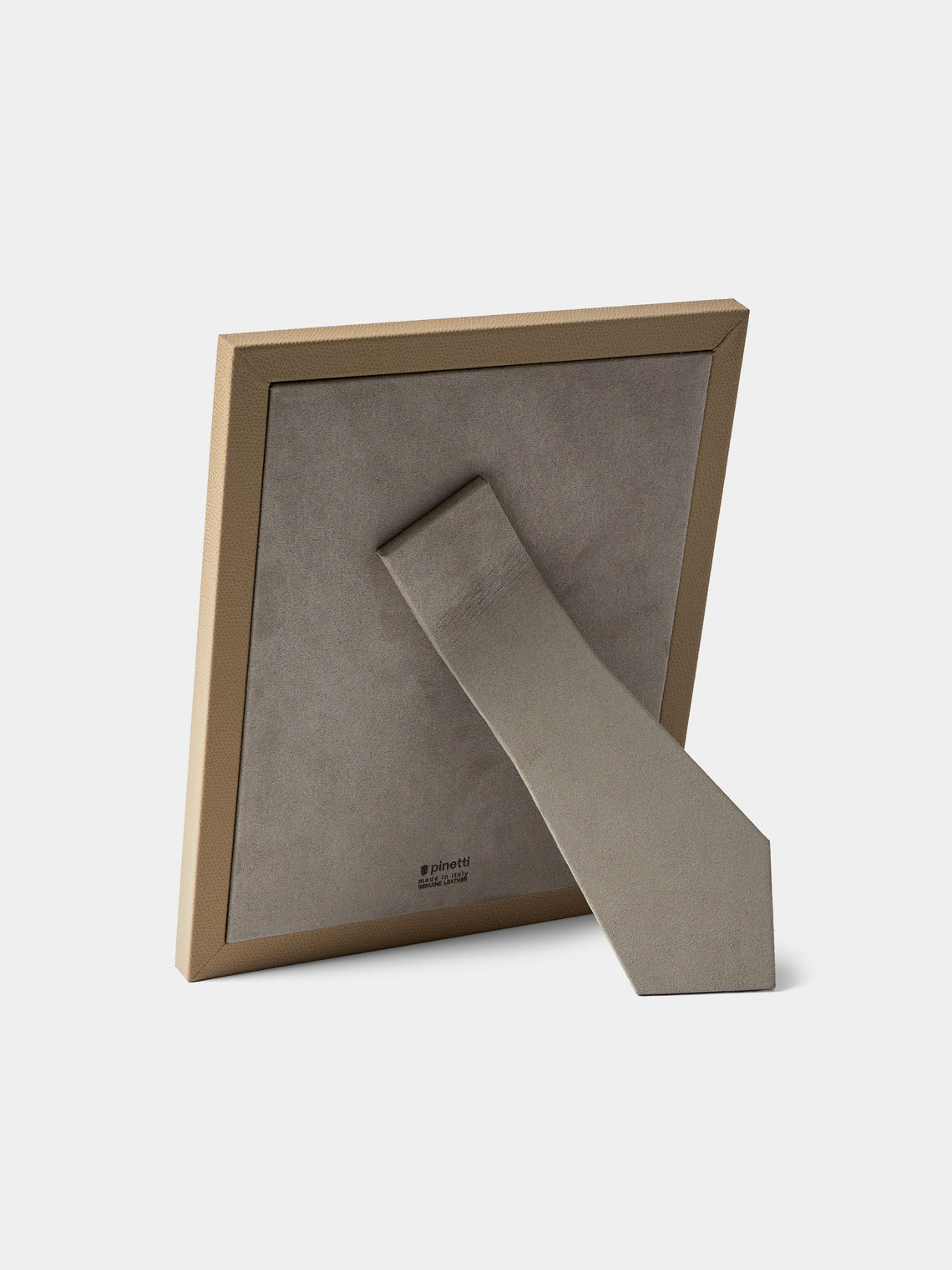 Pinetti - Leather and Silver-Plated Photo Frame (5x7") - Taupe - ABASK