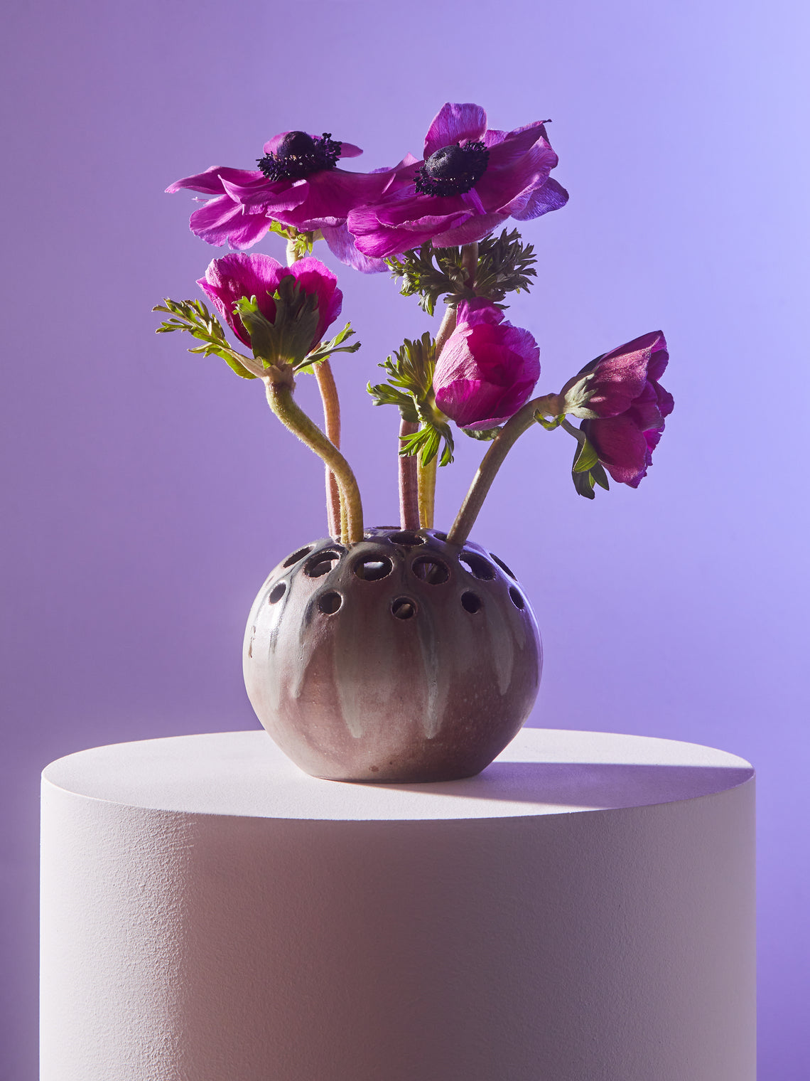 Antique and Vintage - 1960s Accolay Ceramic Round Bud Vase -  - ABASK