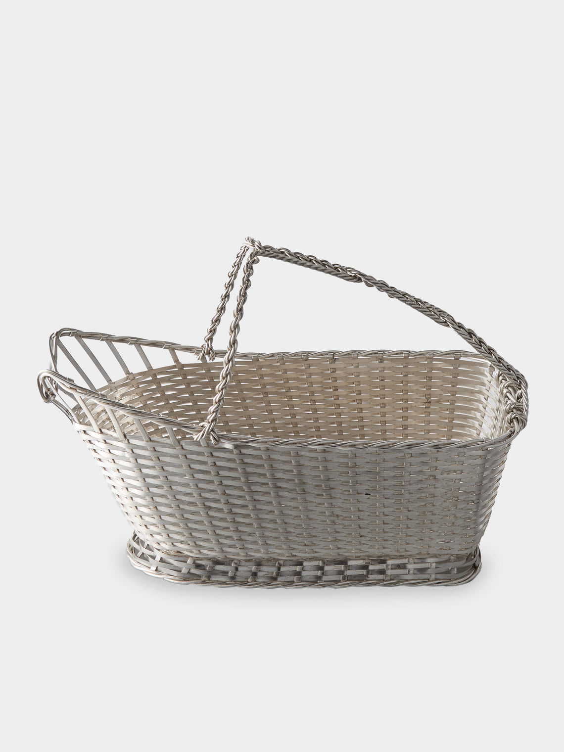 Antique and Vintage - Mid-Century Christofle Silver-Plated Wine Basket - Silver - ABASK