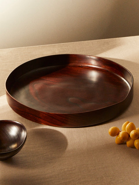 Suk Keun Kang - Hamji Ottchil Wood Low Bowl - Brown - ABASK
