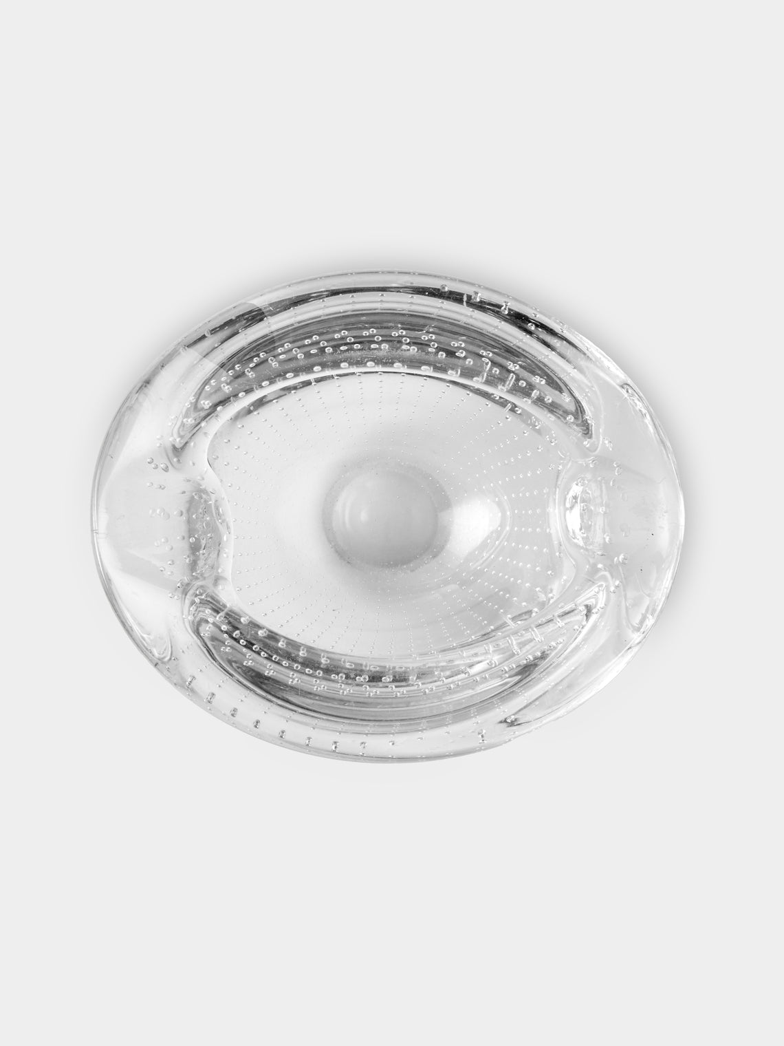Antique and Vintage - Mid-Century Czech Glass Ashtray - Clear - ABASK