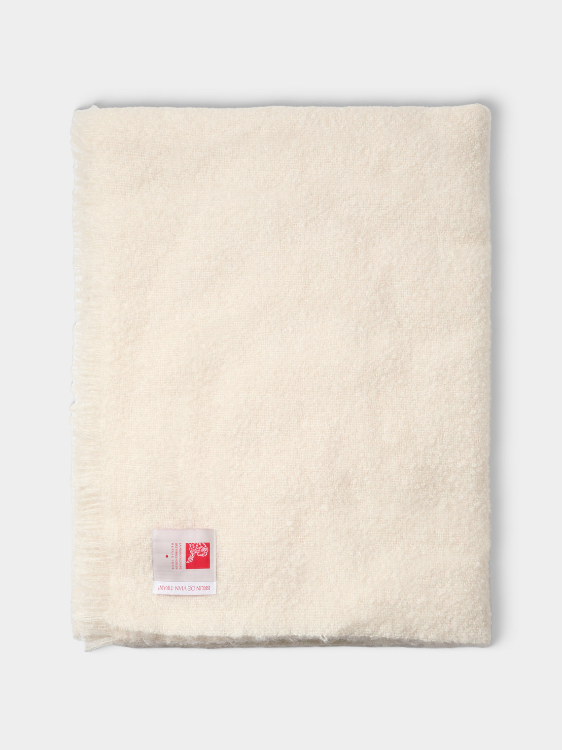 Brun de Vian-Tiran - Cirrus Handwoven Mohair Bed Blanket (108in/2.75m) - White - ABASK