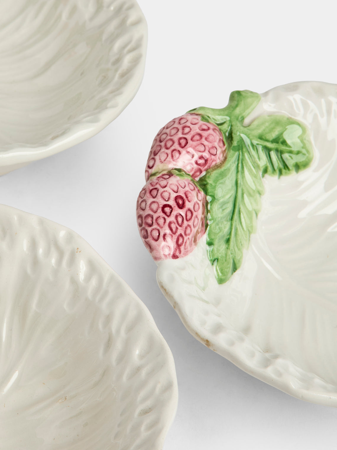 Antique and Vintage - Mid-Century Strawberries Ceramic Bowls (Set of 8) - White - ABASK