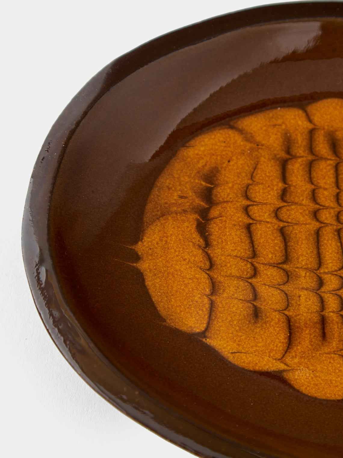 Aono Pottery - Slipware Oval Dish - Brown - ABASK