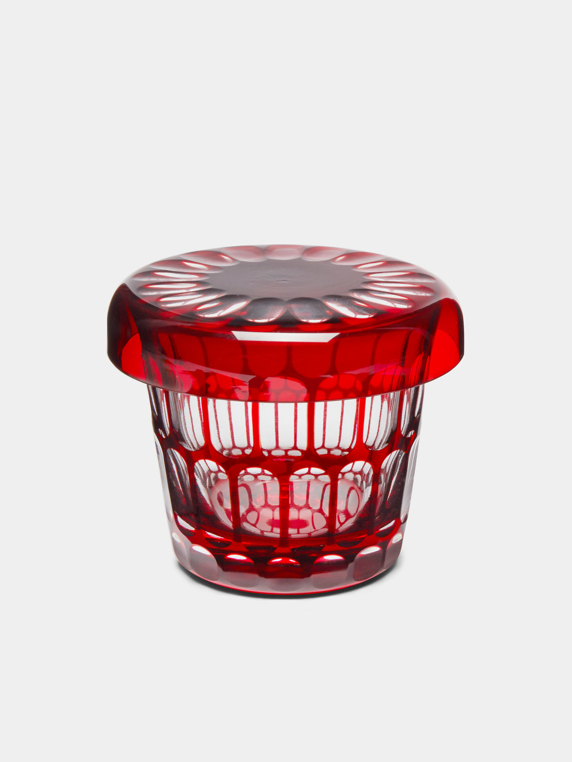 Hirota Glass - Edo Kiroko Hand-Cut Lidded Glass - Red - ABASK - 