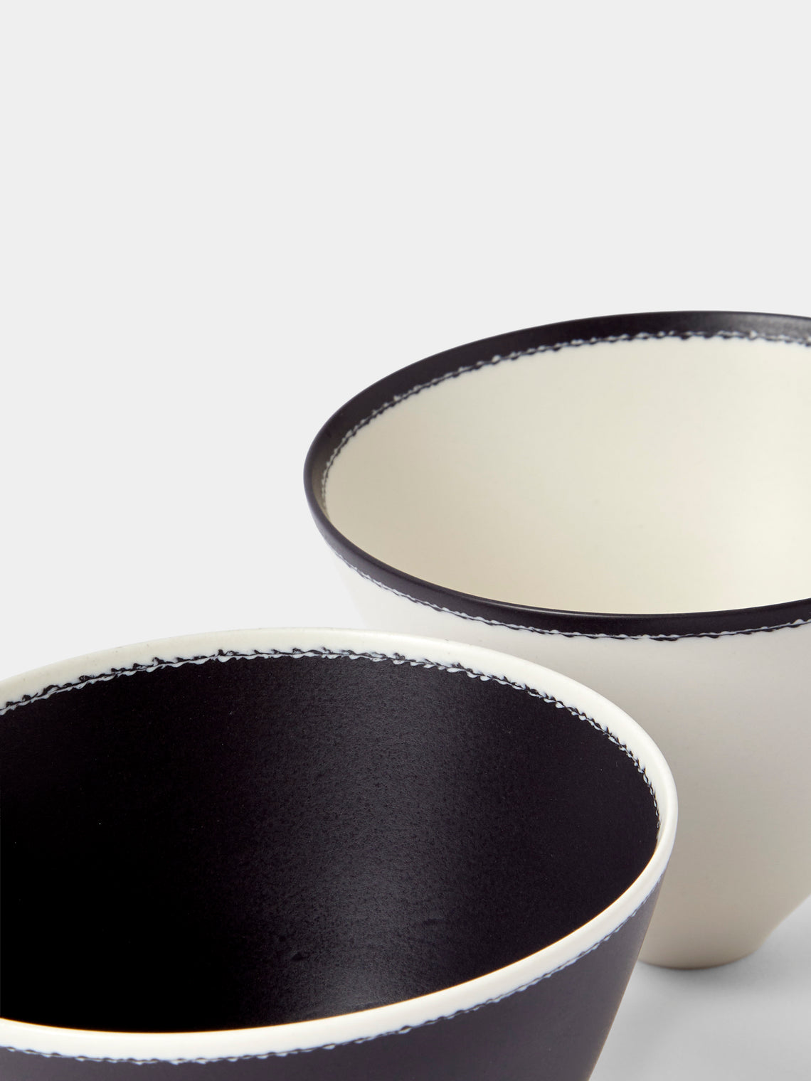 Paul James Ceramics - | Set of 2 | Fractured Reality Hand-Thrown Ceramic Bowls - White - ABASK