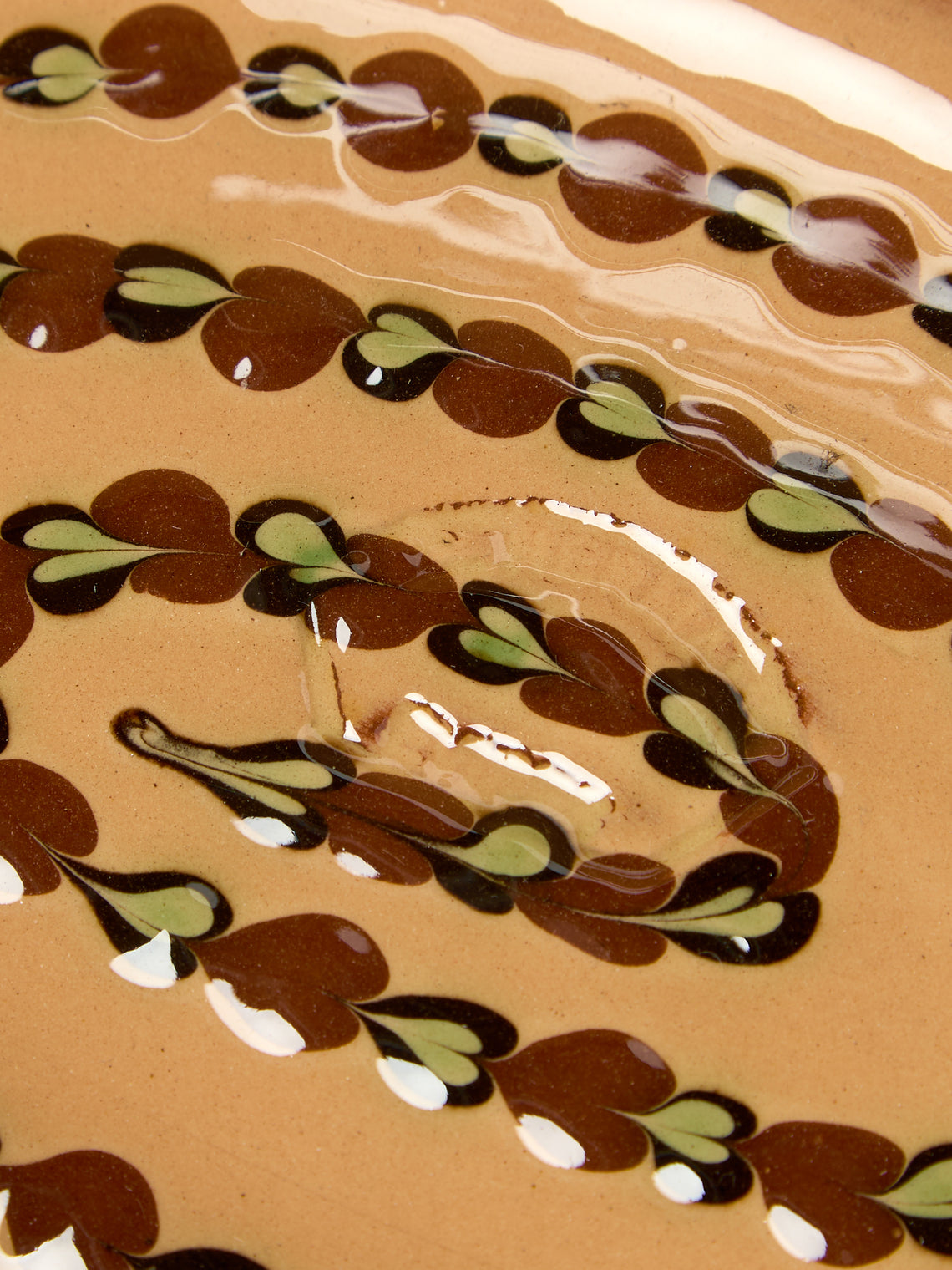 Poterie d’Évires - Flowers Hand-Painted Ceramic Oval Serving Dish - Green - ABASK