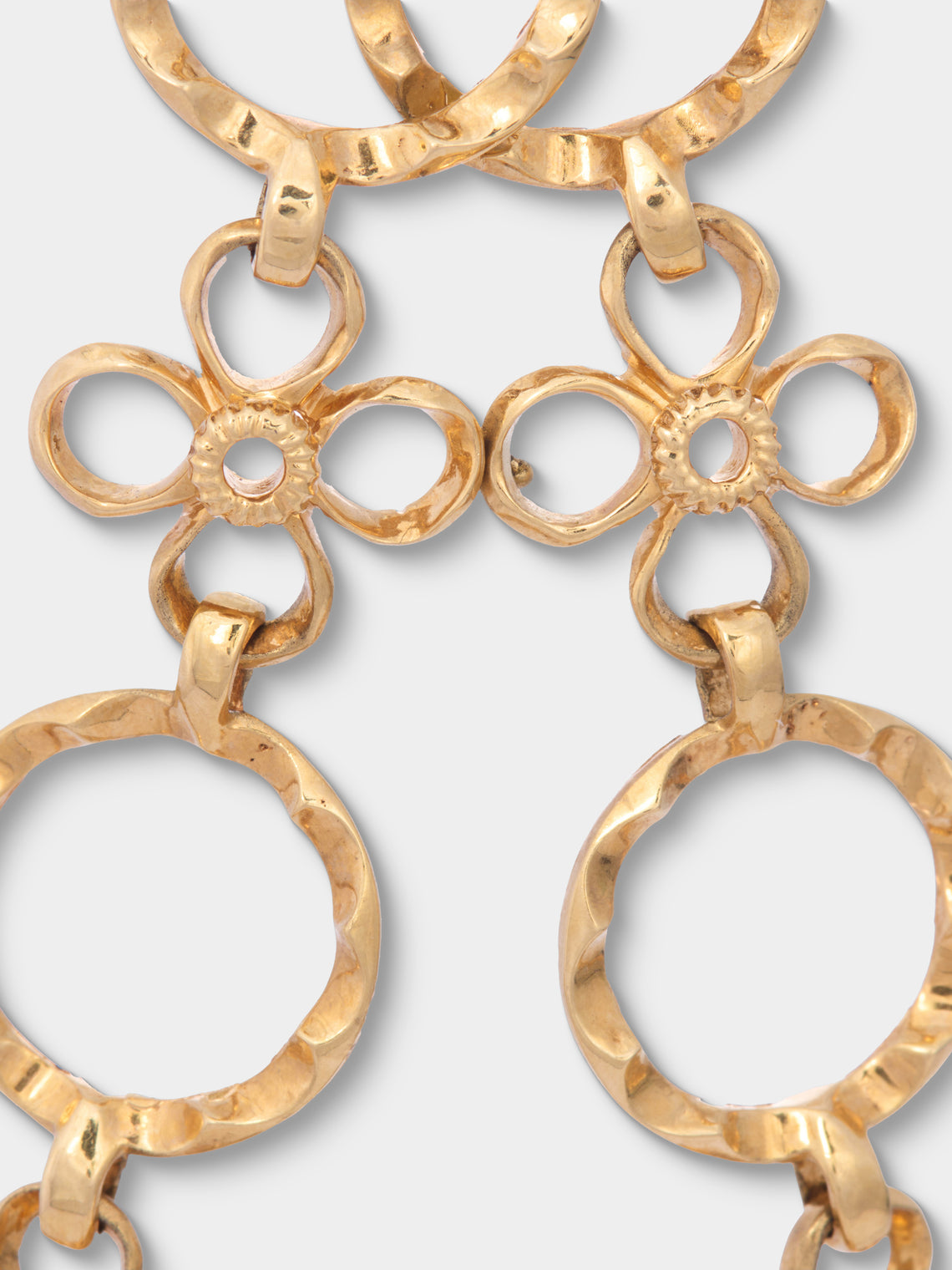 Mahnaz Collection - Vintage 1970s Alexandre Reza 18-Karat Yellow Gold Long Pendant Earrings - Green - ABASK