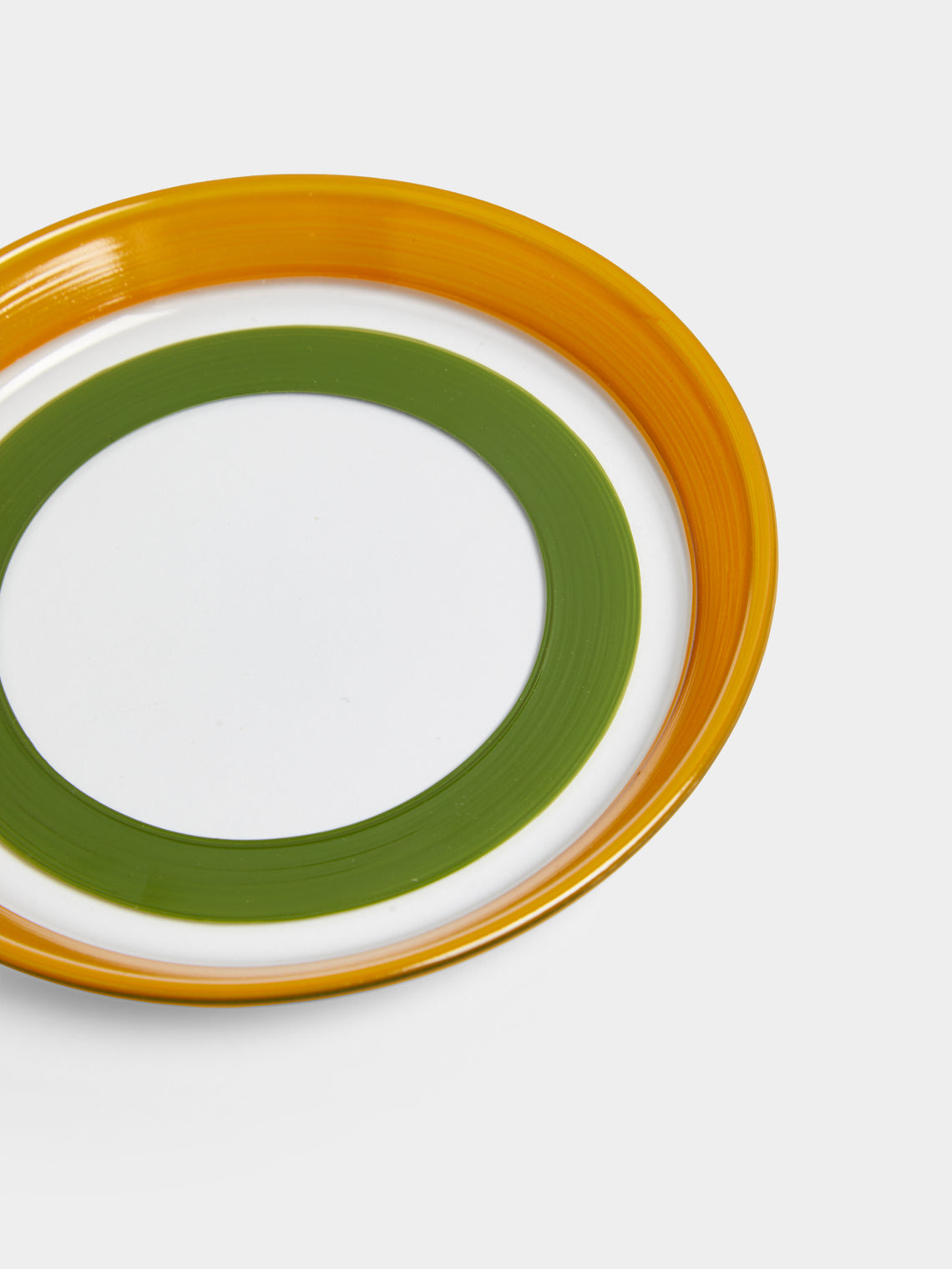 Los Vasos de Agua Clara - Stripe Hand-Painted Glass Bread Plates (Set of 6) -  - ABASK