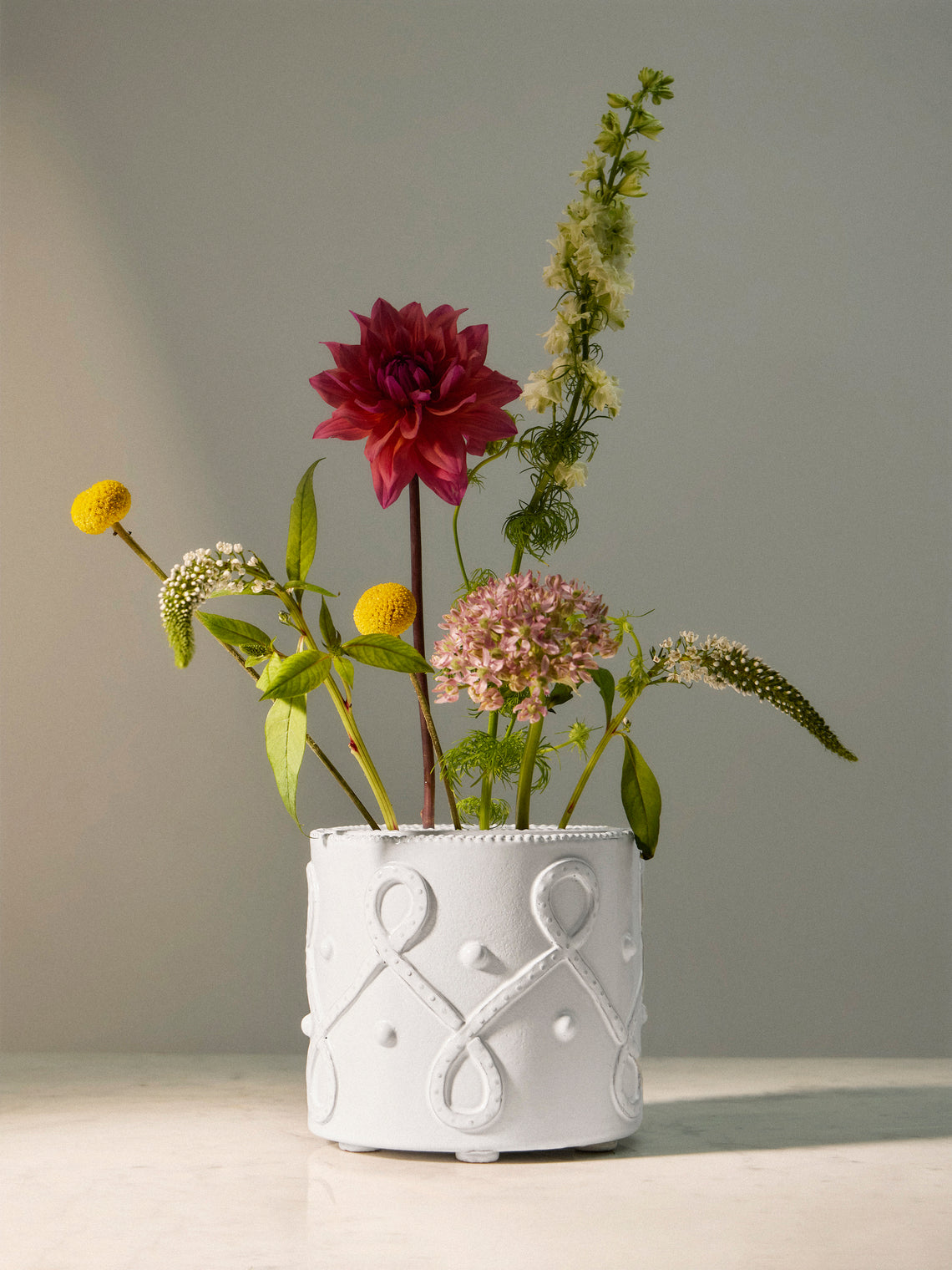 Emily Mitchell - Hand-Built Ceramic Bough Vase - White - ABASK