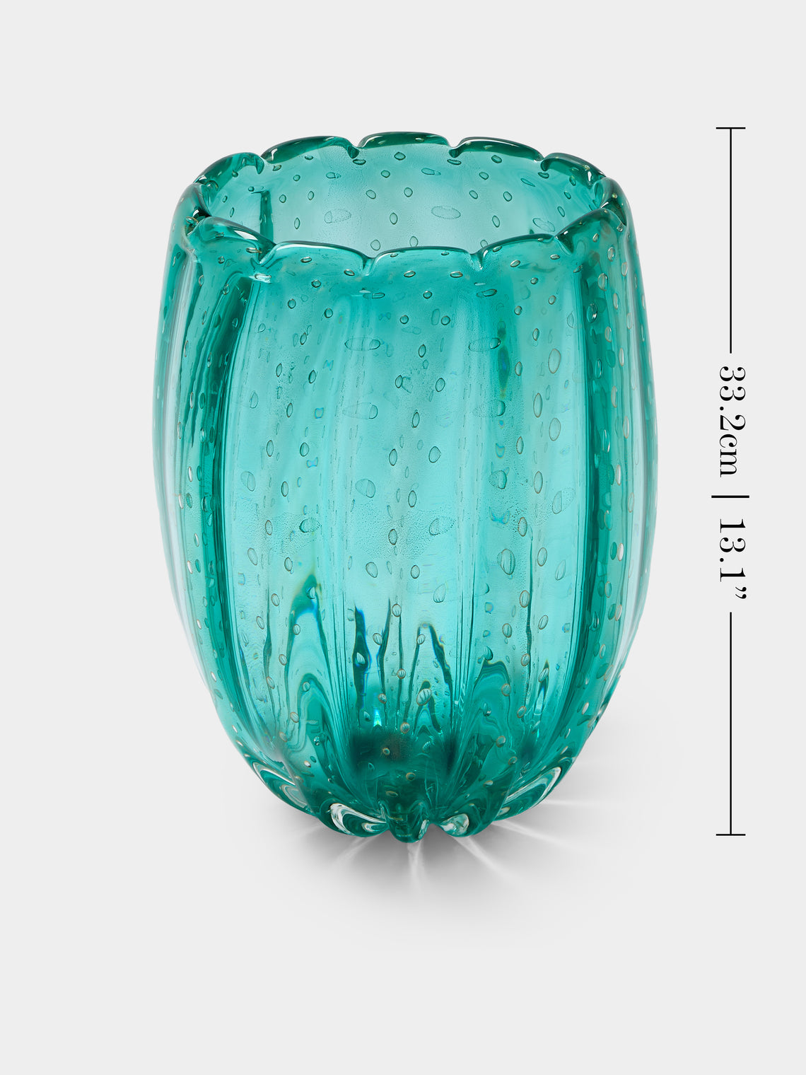 Antique and Vintage - Mid-Century Fratelli Toso Glass Vase (13in/33cm) - Blue - ABASK