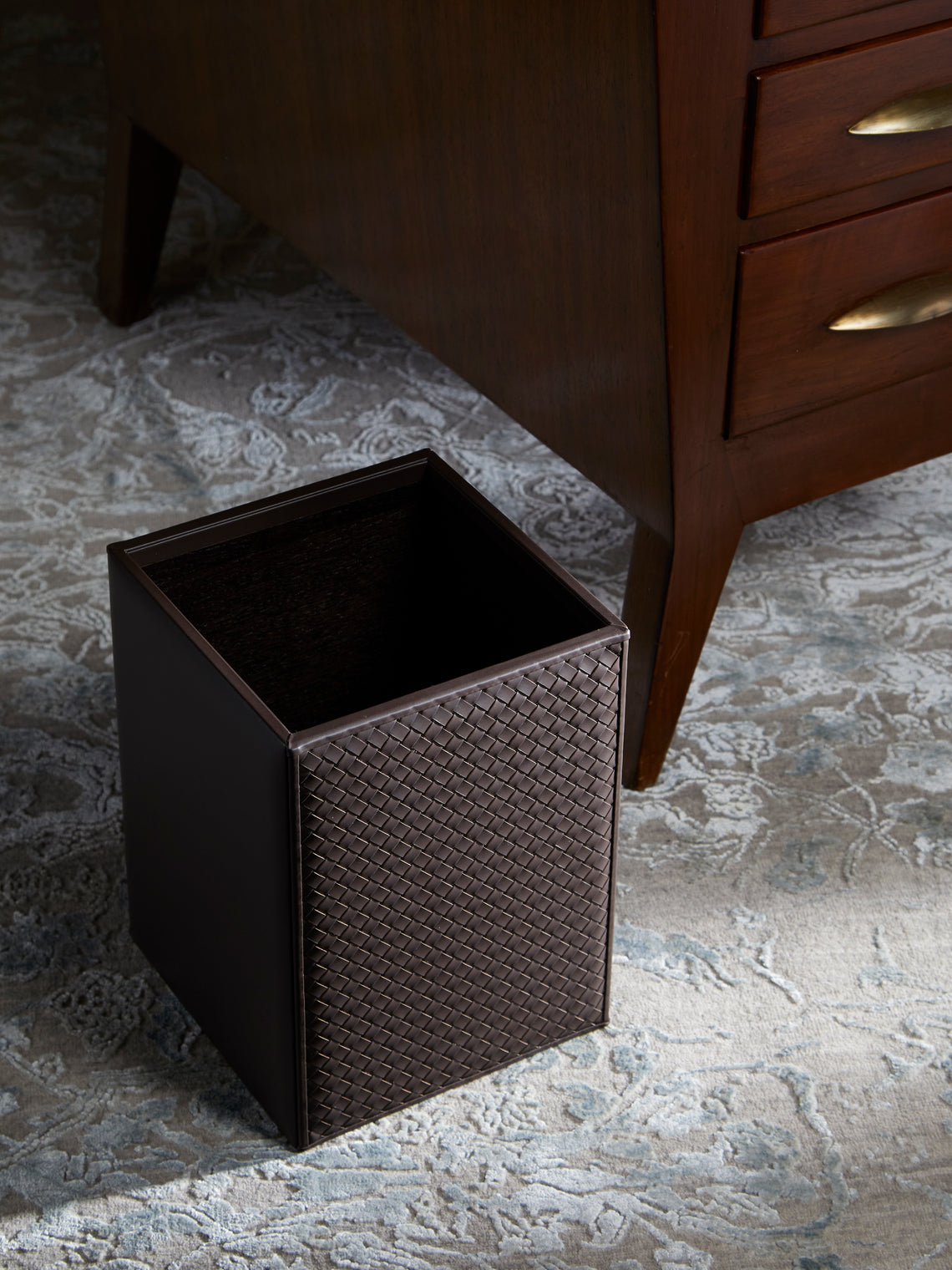 Riviere - Woven Leather Bin -  - ABASK