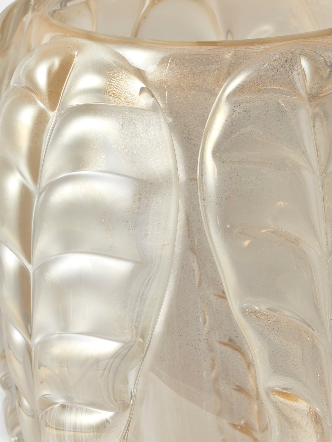 Antique and Vintage - 1970s Cenedese Frosted Murano Glass Vase - Clear - ABASK