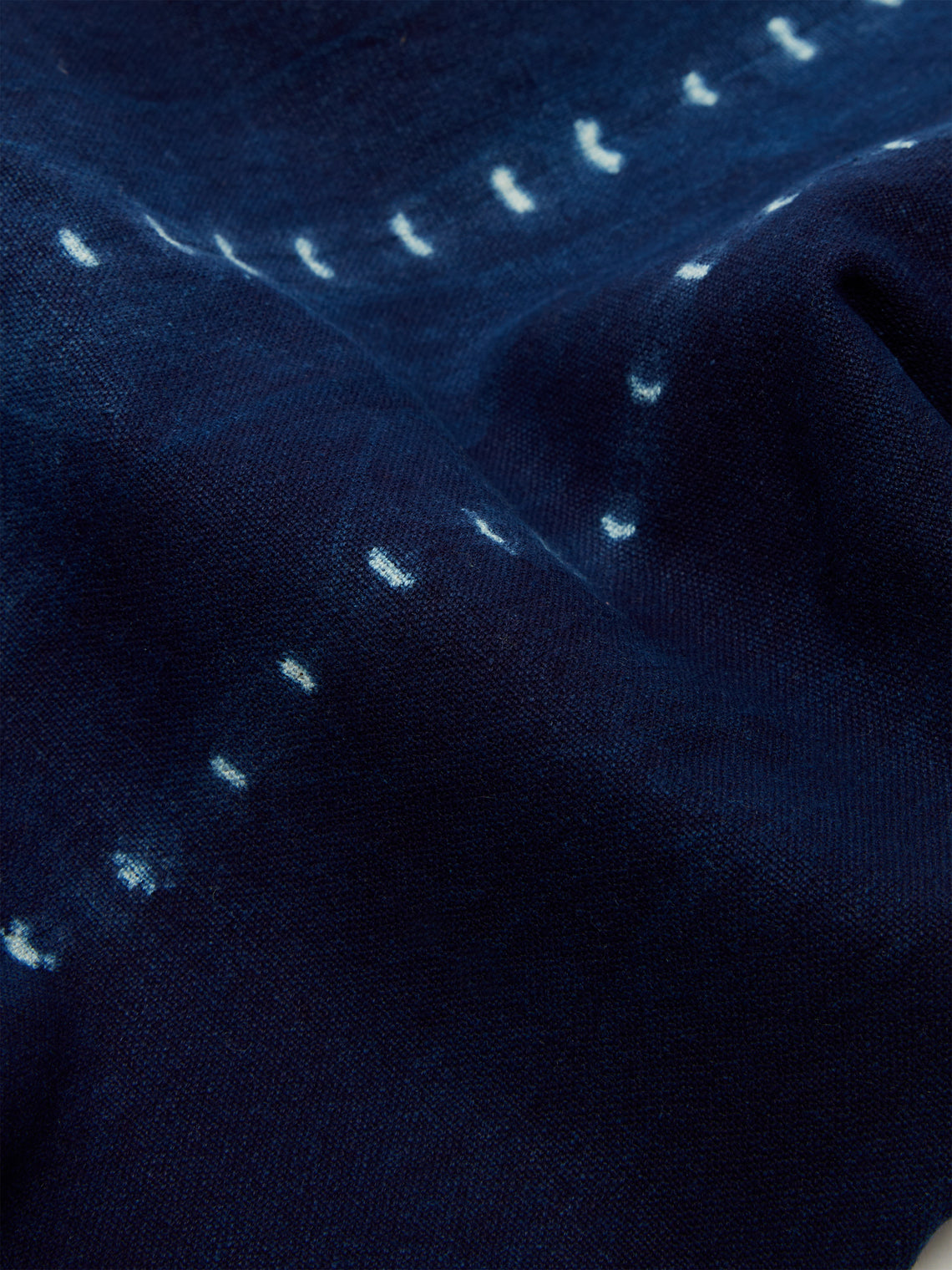 Tensira - Indigo Hand-Dyed Cotton Rectangular Tablecloth -  - ABASK