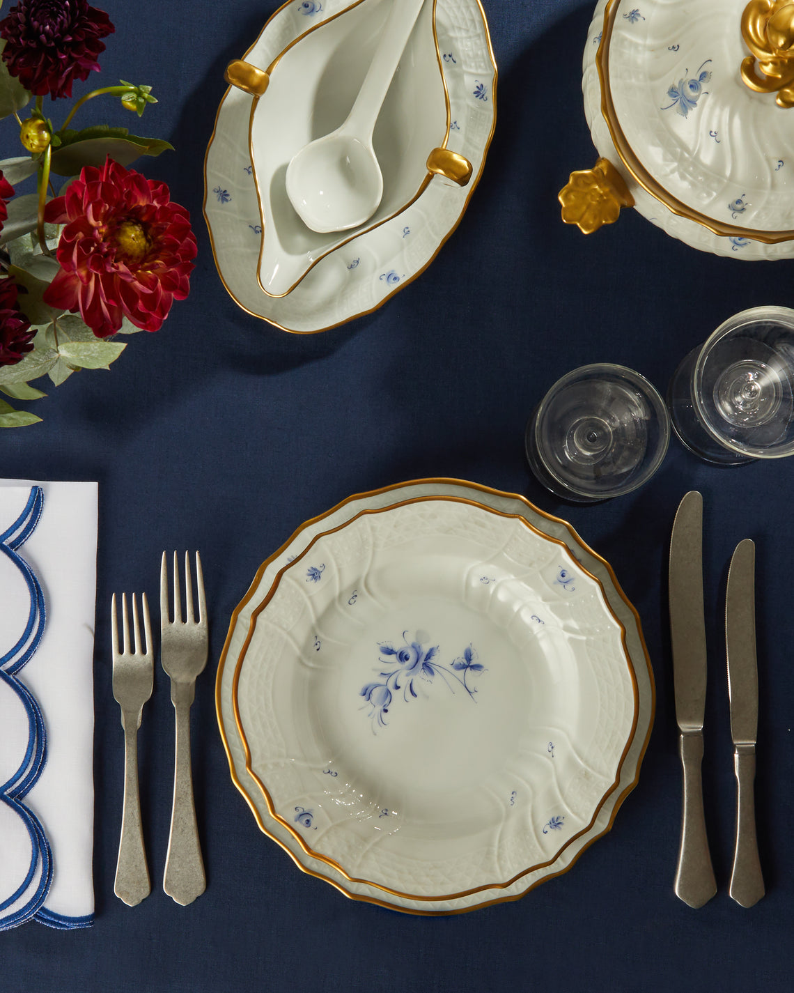 Antique and Vintage - 1960s Lorenz Hutschenreuther Hand-Painted Porcelain Soup Plates (Set of 10) -  - ABASK