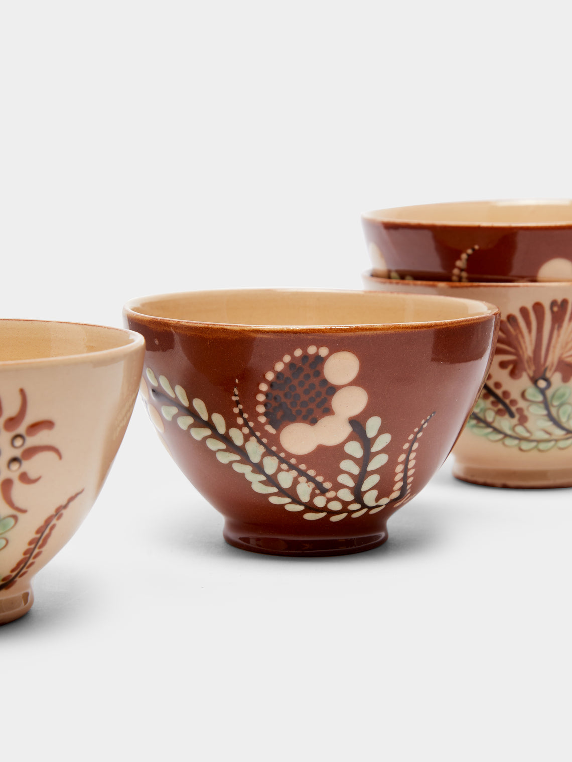 Poterie d’Évires - Flowers Hand-Painted Ceramic Espresso Cups (Set of 6) -  - ABASK