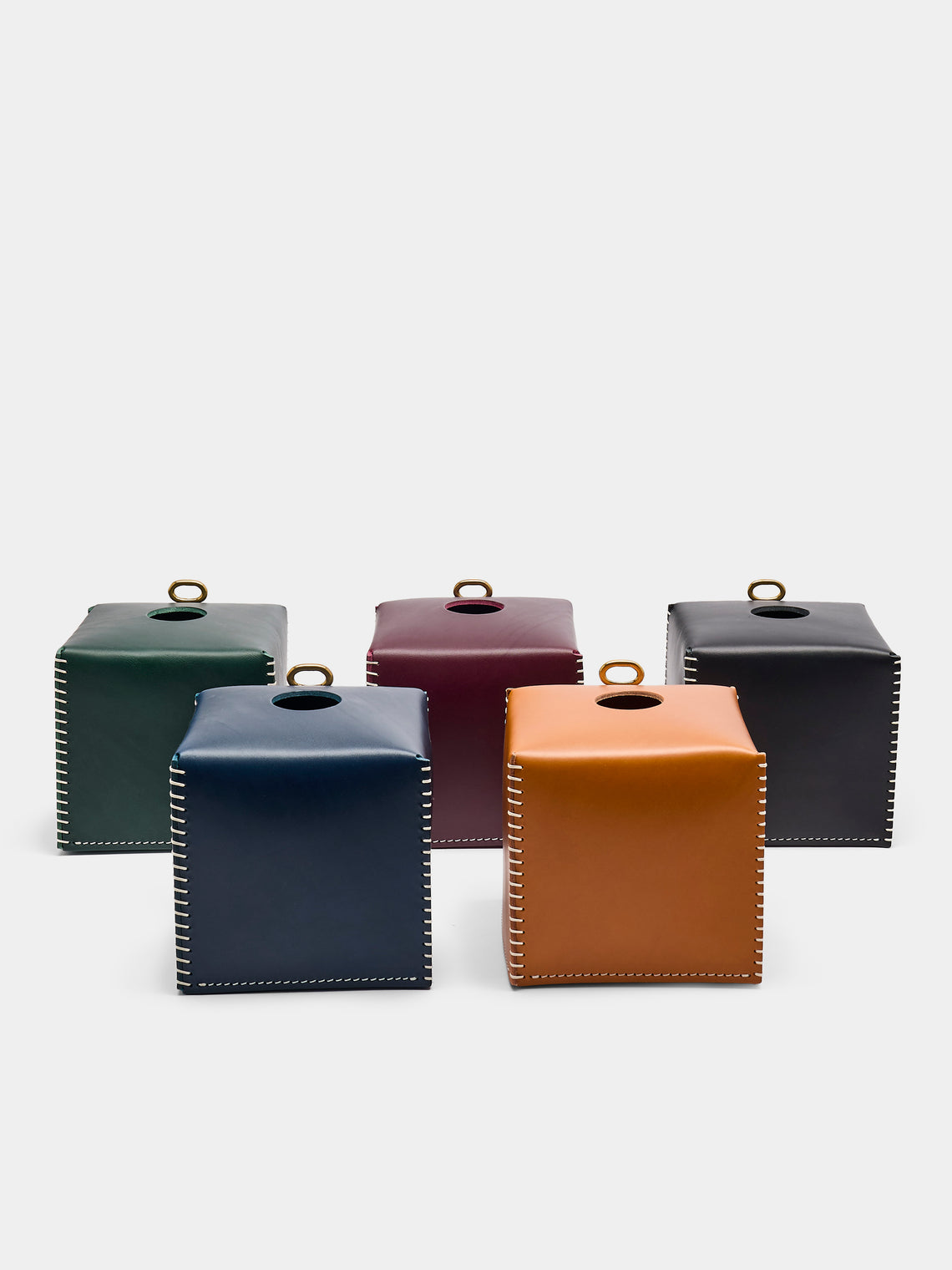 Otzi Studio - Eyelet Leather Tissue Box - Green - ABASK