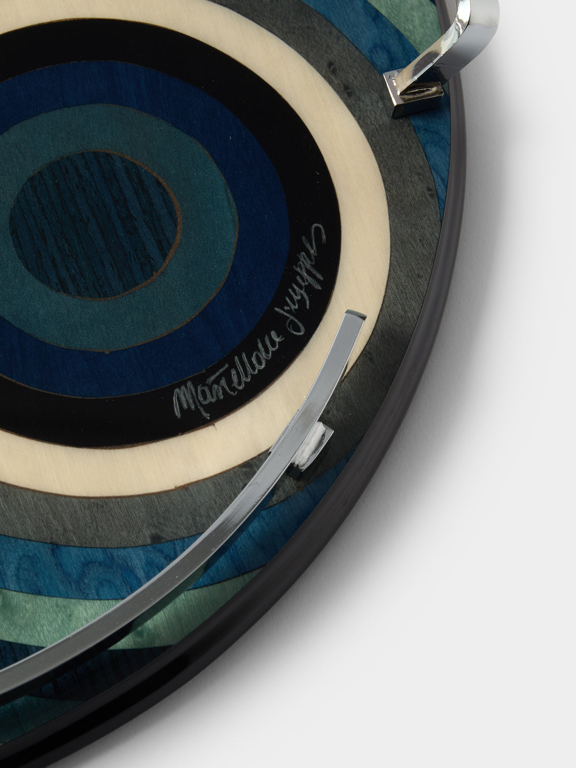 Mastellone Giuseppe - Wood Inlay Tray (12.5in/32cm) - Blue - ABASK