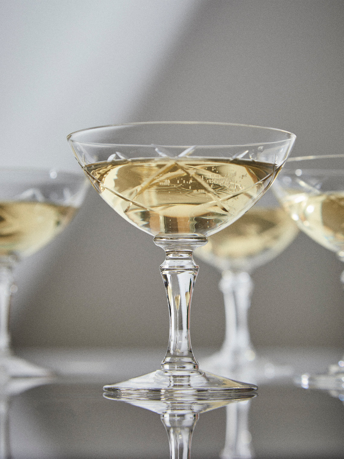 Antique and Vintage - 1940s Crystal Champagne Coupes (Set of 10) - Clear - ABASK