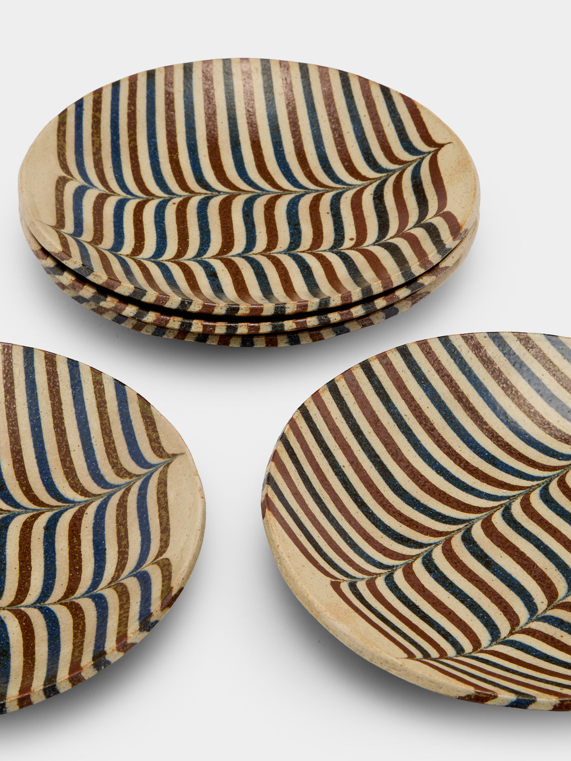 Makidani-gama - No. 3 Nerikomi Ceramic Plates – 8in/21cm (Set of 5) - Multiple - ABASK