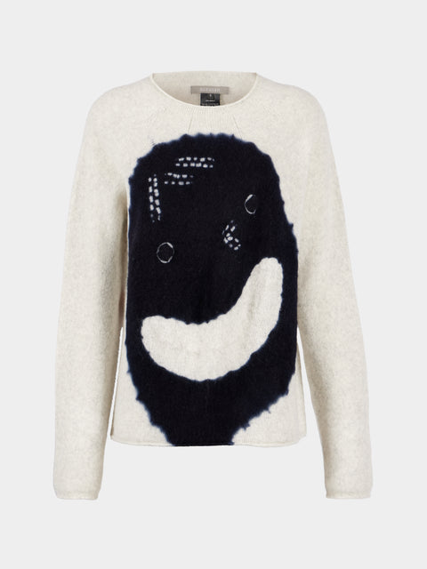 Suzusan - Face Shibori Cashmere Seamless Sweater | Size: S - Gray - ABASK - 