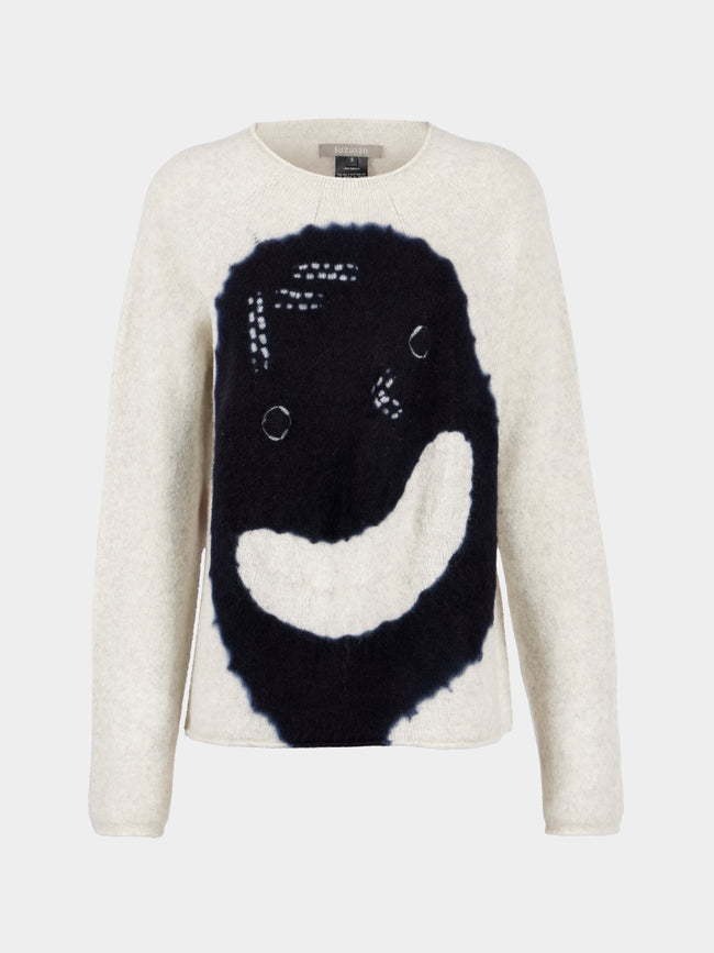 Suzusan - Face Shibori Cashmere Seamless Sweater | Size: S - Gray - ABASK - 