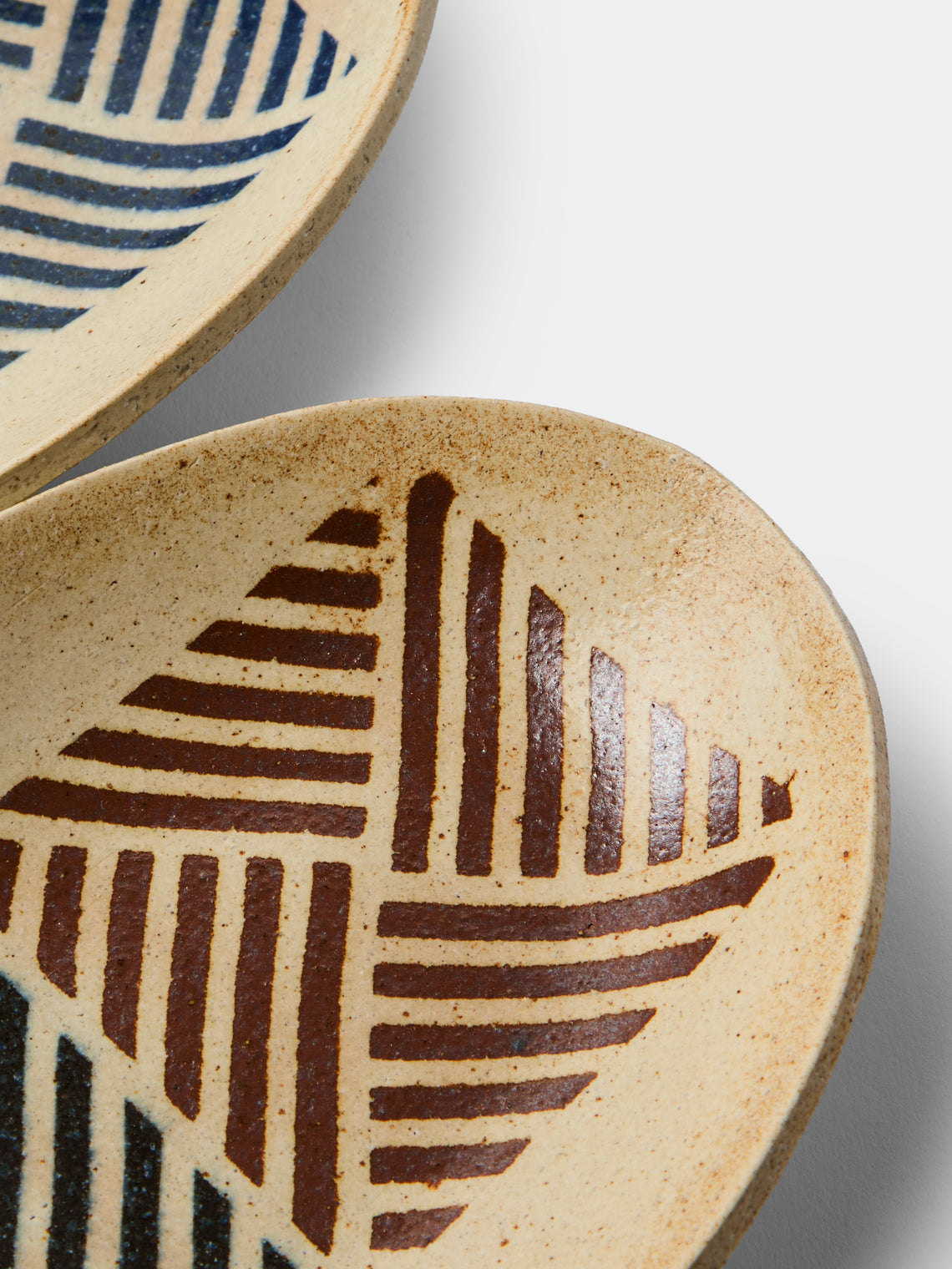 Makidani-gama - No. 1 Nerikomi Ceramic Medium Oval Bowls (Set of 4) - Multiple - ABASK