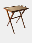 Pinetti - Dedalo Leather and Walnut Tray Table - Taupe - ABASK - 