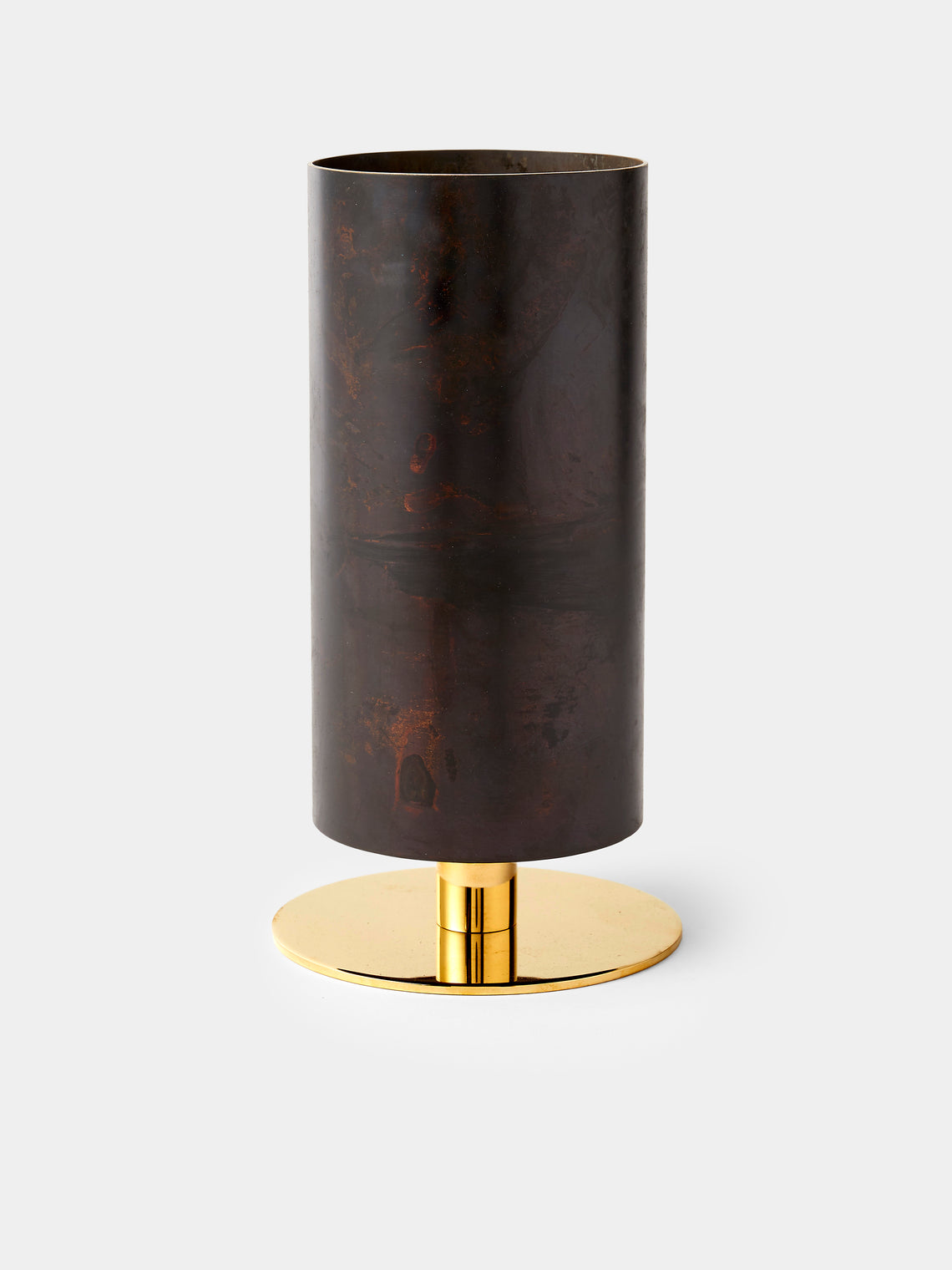 Carl Auböck - Brass and Cast Iron Vase on Pedestal (9.5in/24cm) - Black - ABASK - 