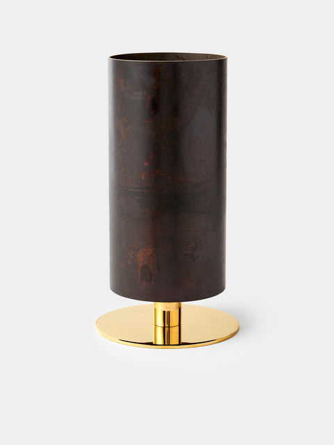 Carl Auböck - Brass and Cast Iron Vase on Pedestal (9.5in/24cm) - Black - ABASK - 