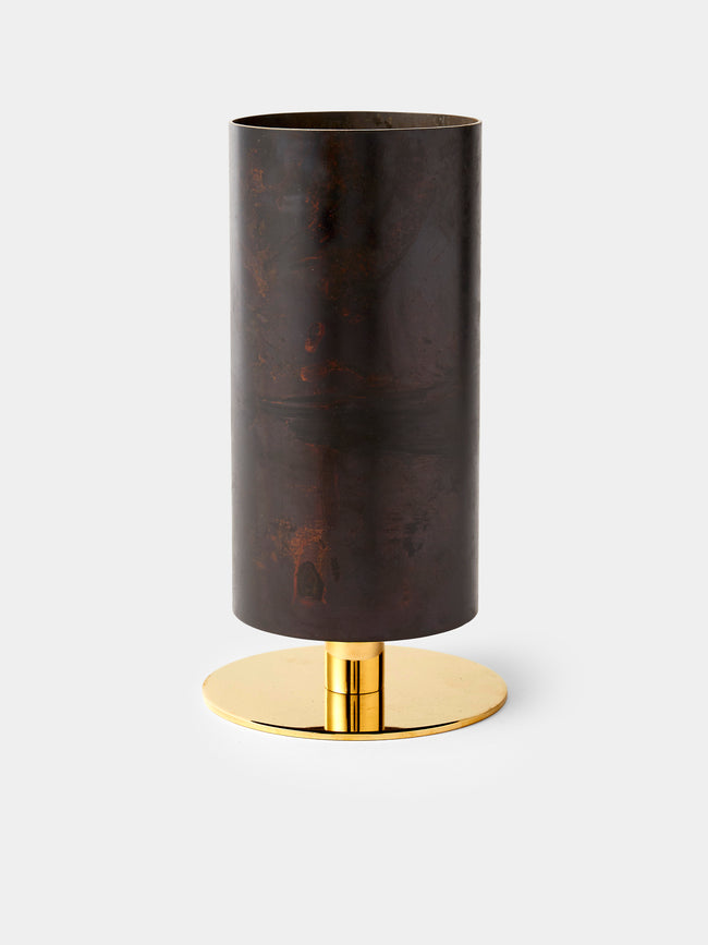 Carl Auböck - Brass and Cast Iron Vase on Pedestal (9.5in/24cm) - Black - ABASK - 