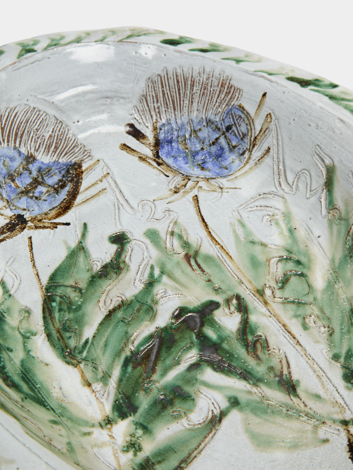 Antique and Vintage - 1950s Albert Thiry Ceramic Platter - White - ABASK