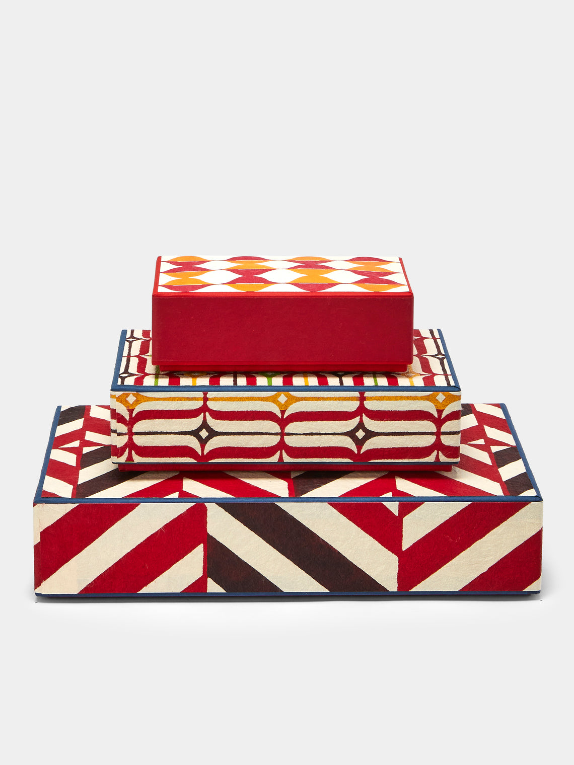 Keijusha - Washi Treasure Boxes (Set of 3) - Red - ABASK