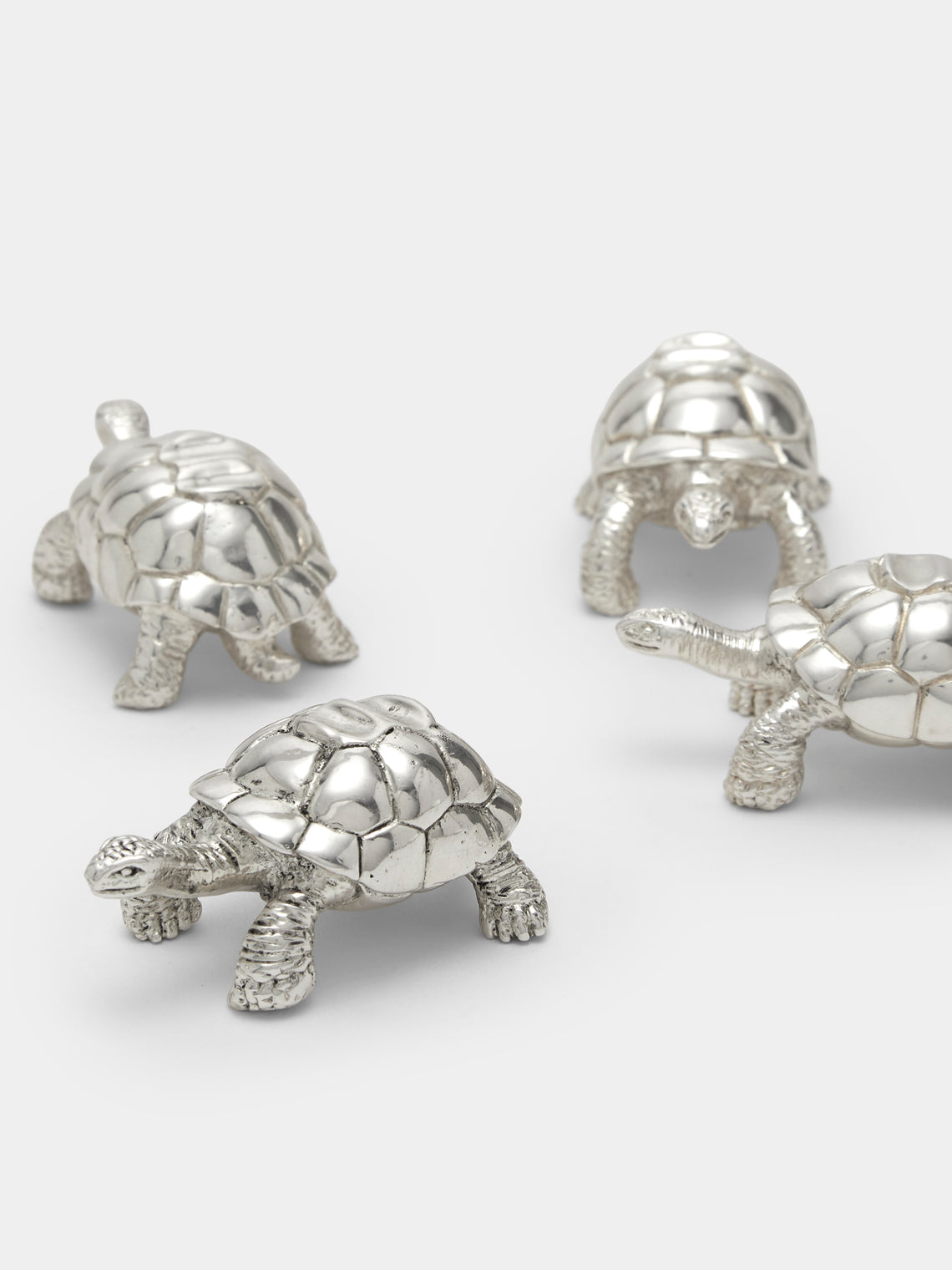 Objet Luxe - Galápagos Tortoise Silver-Plated Chopstick Rests (Set of 4) - Silver - ABASK