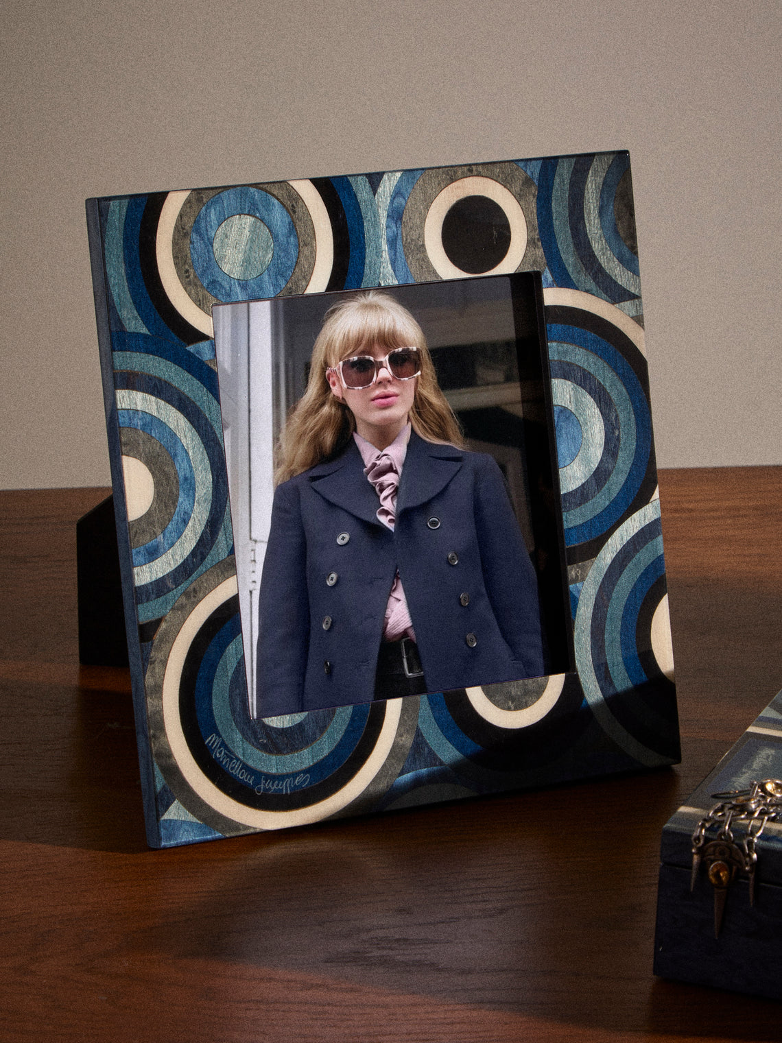 Mastellone Giuseppe - Wood Inlay Photo Frame (5x7") - Blue - ABASK