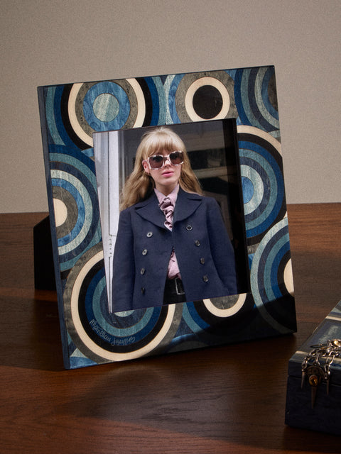 Mastellone Giuseppe - Wood Inlay Photo Frame (5x7") - Blue - ABASK