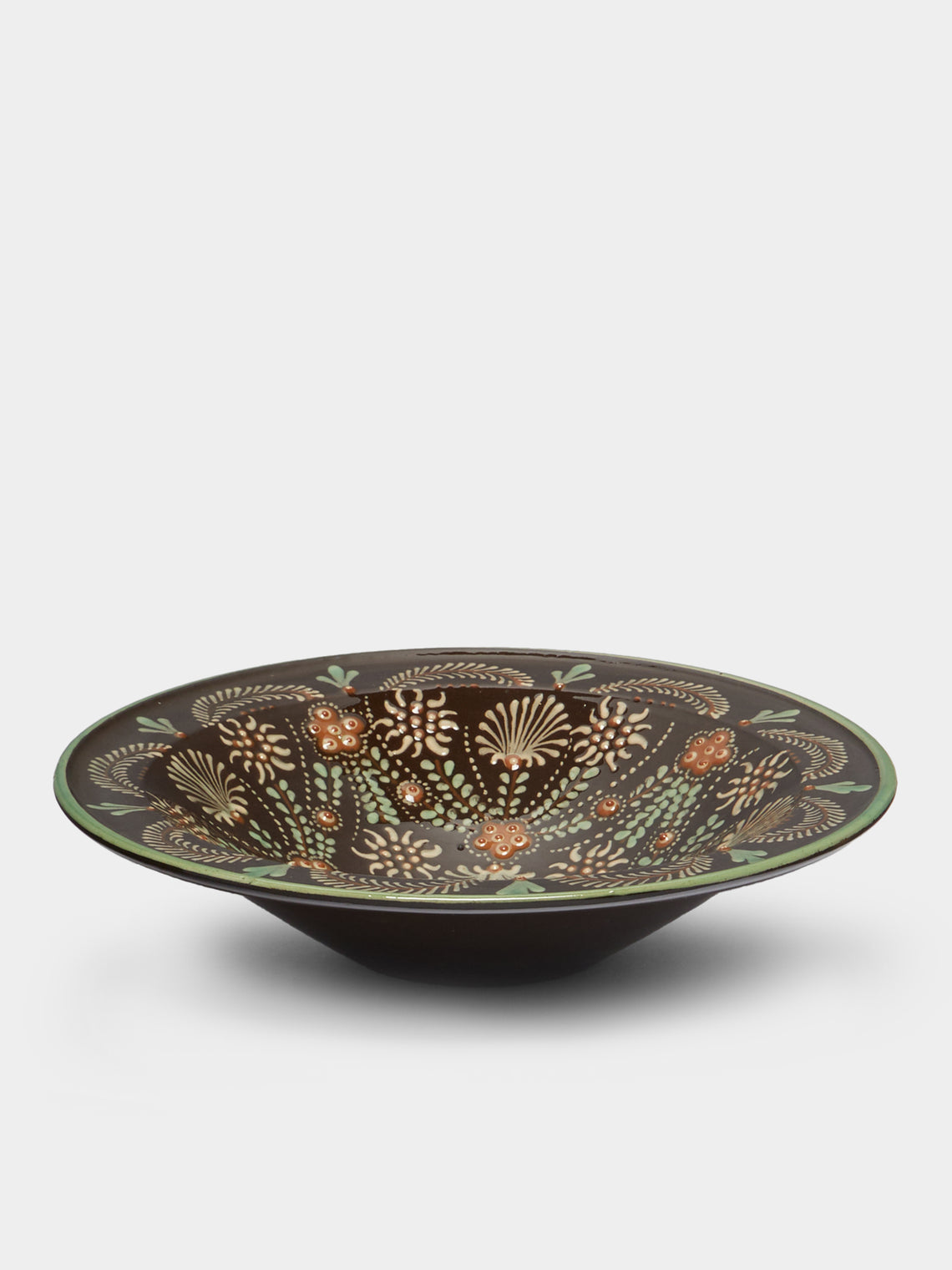 Poterie d’Évires - Flowers Hand-Painted Ceramic Large Serving Bowl -  - ABASK - 