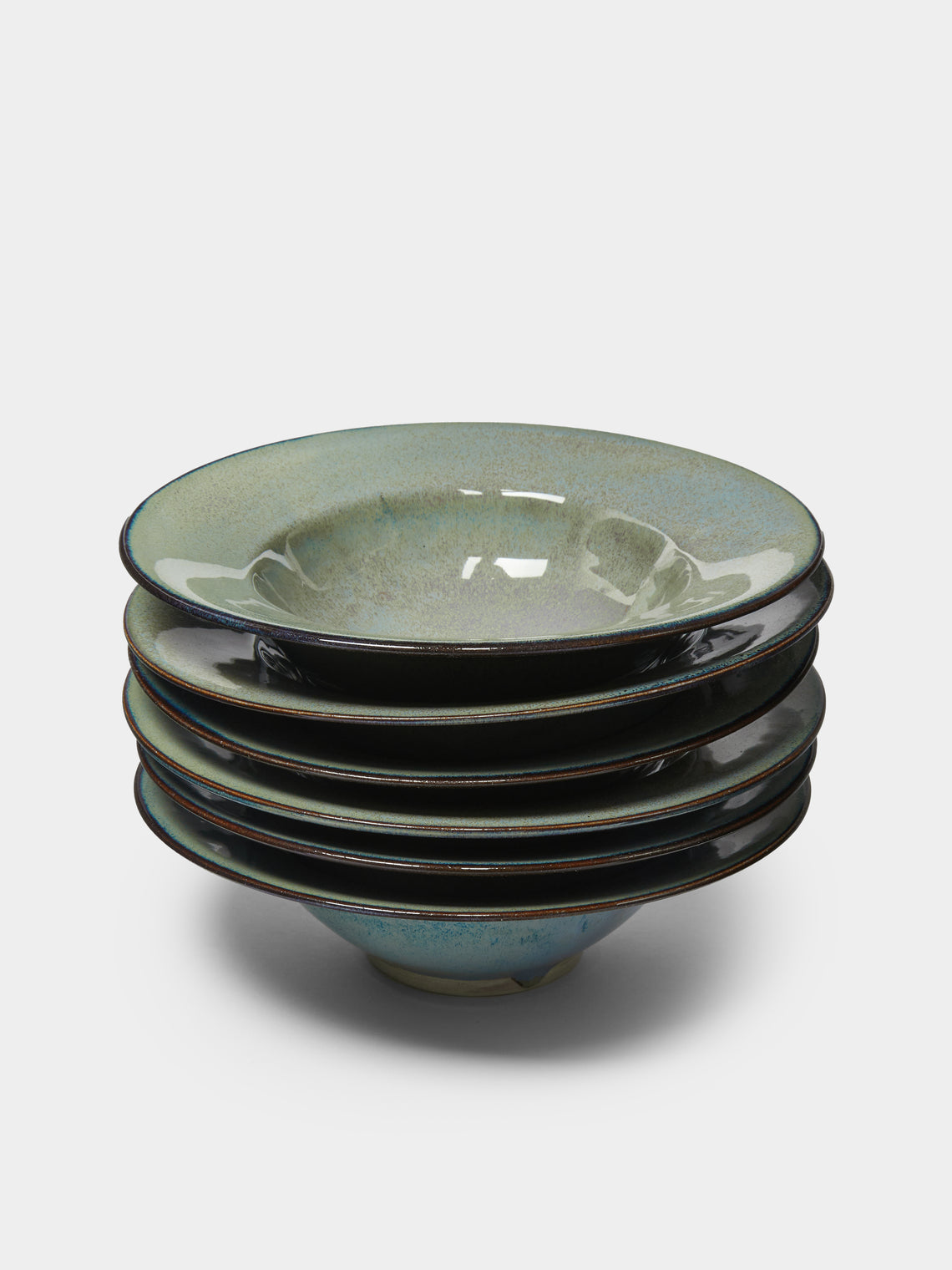 Mervyn Gers Ceramics - Hand-Glazed Ceramic Large Deep Bowls (Set of 6) -  - ABASK