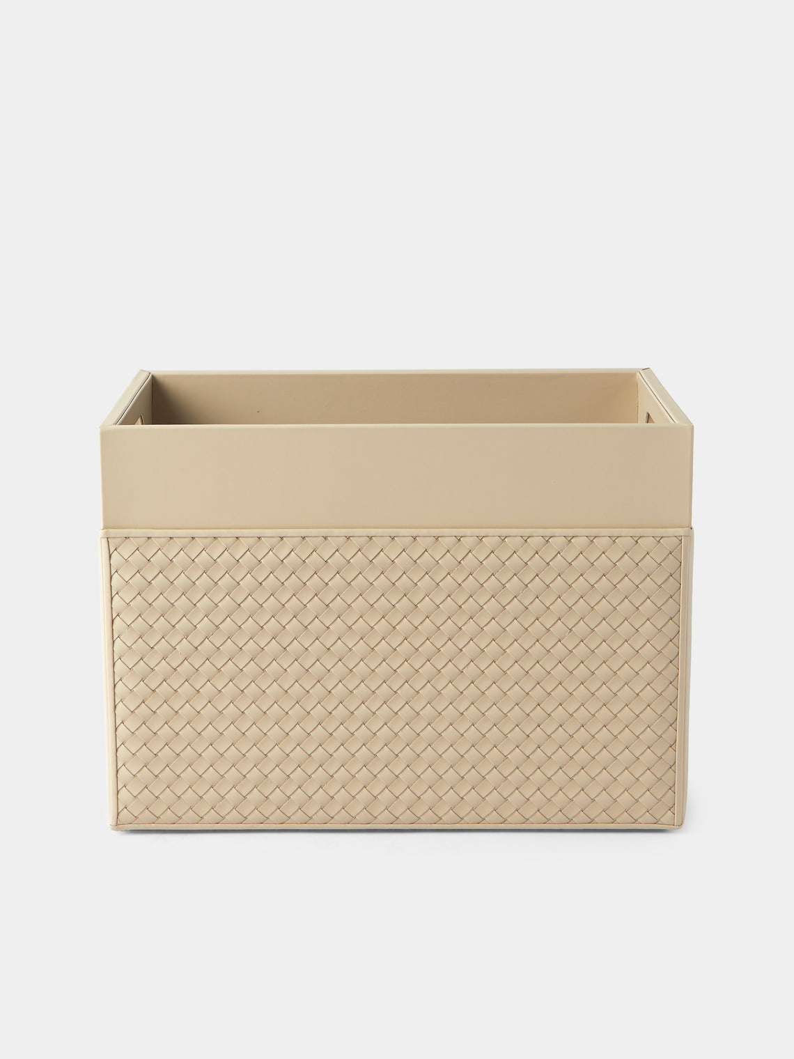 Riviere - Emy Woven Leather Magazine Holder - Ivory - ABASK - 