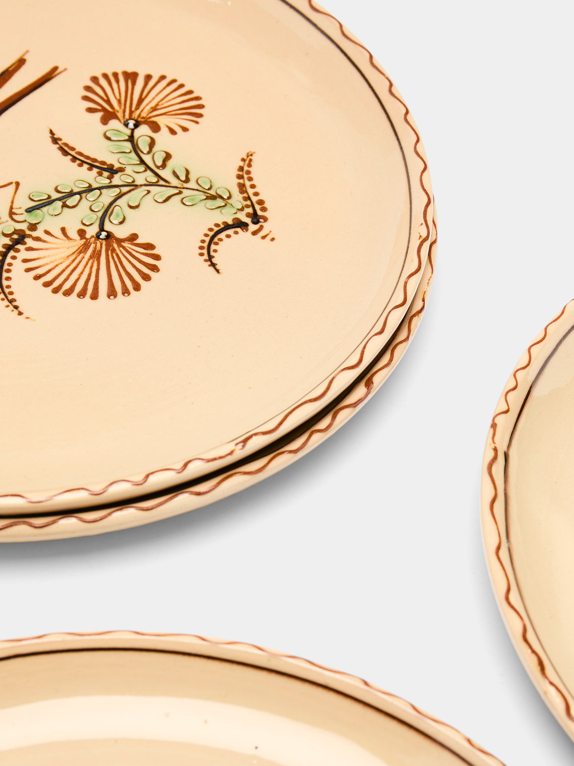 Poterie d’Évires - Birds Hand-Painted Ceramic Dinner Plates (Set of 4) -  - ABASK