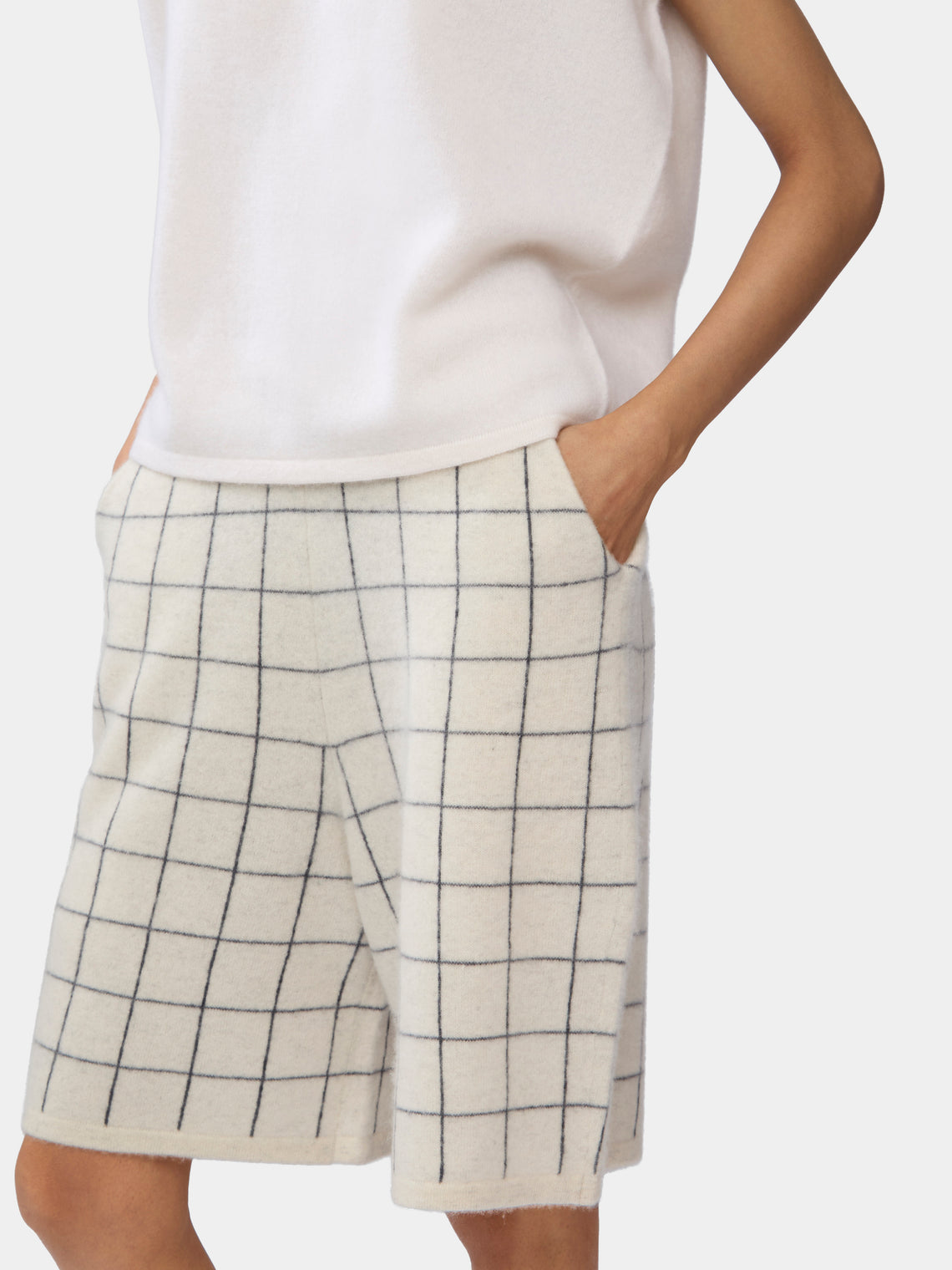 Women's Cashmere Check Shorts