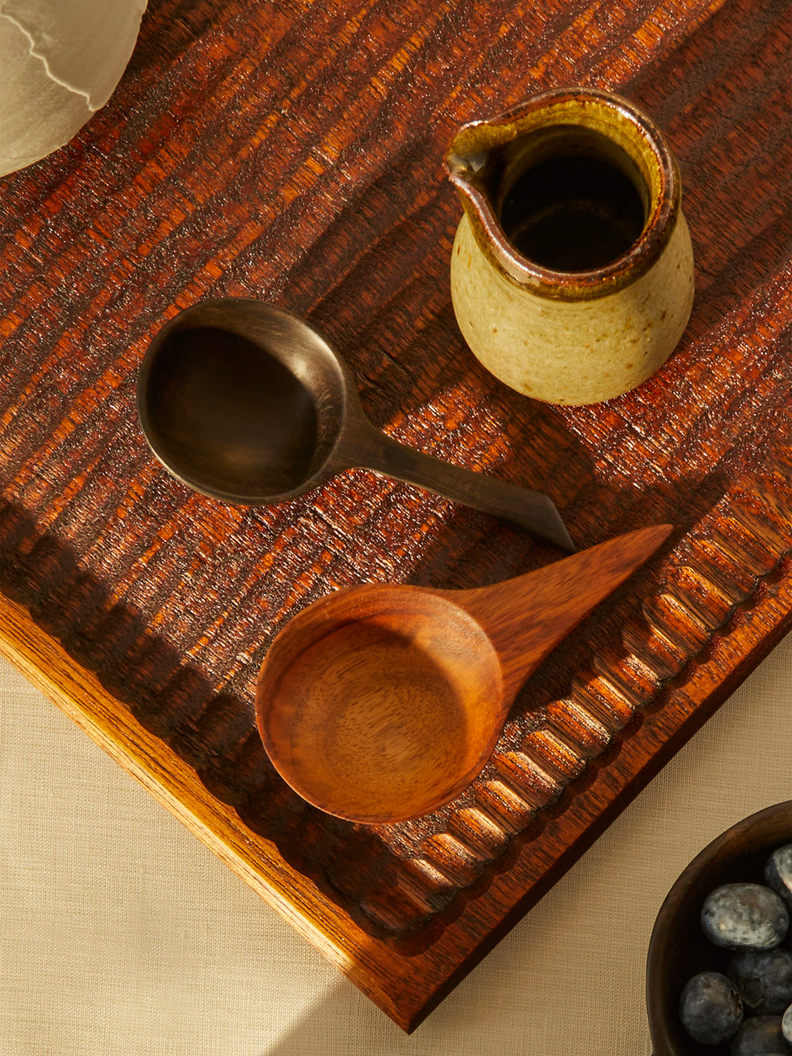 Qäsa Qäsa Carvers - Hand-Carved Mixed Wood Sugar and Coffee Scoops (Set of 2) -  - ABASK
